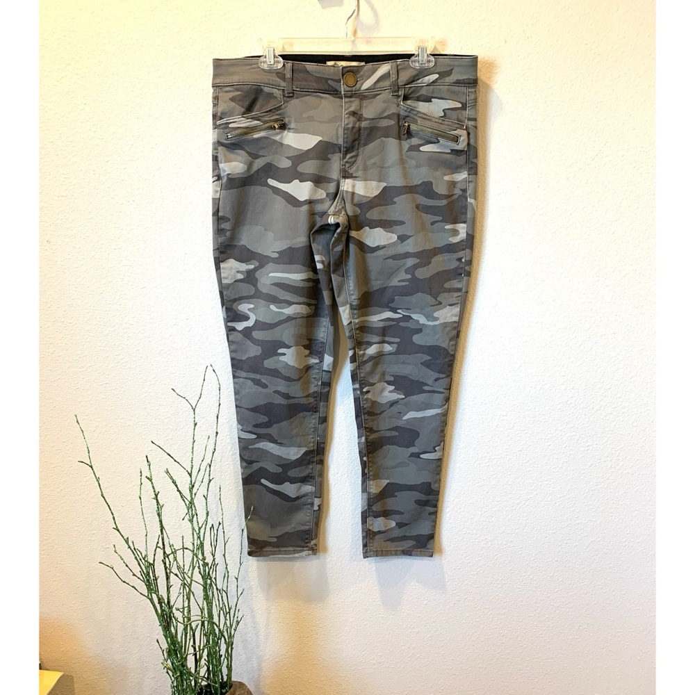 DEMOCRACY MID RISE AB TECHNOLOGY CAMO STRETCH SKINNY JEANS 14 GORPCORE RETRO 90S
